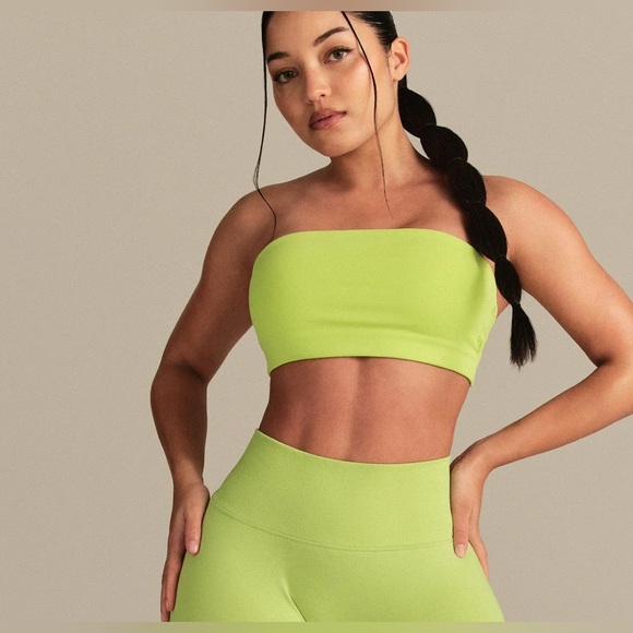 Women's Best Size Medium Essential Twist Back Bandeau Bra Lime Punch - Picture 1 of 10